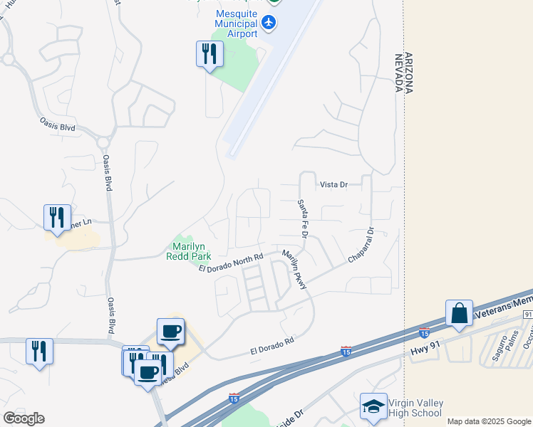 map of restaurants, bars, coffee shops, grocery stores, and more near 902 Mesquite Springs Drive in Mesquite