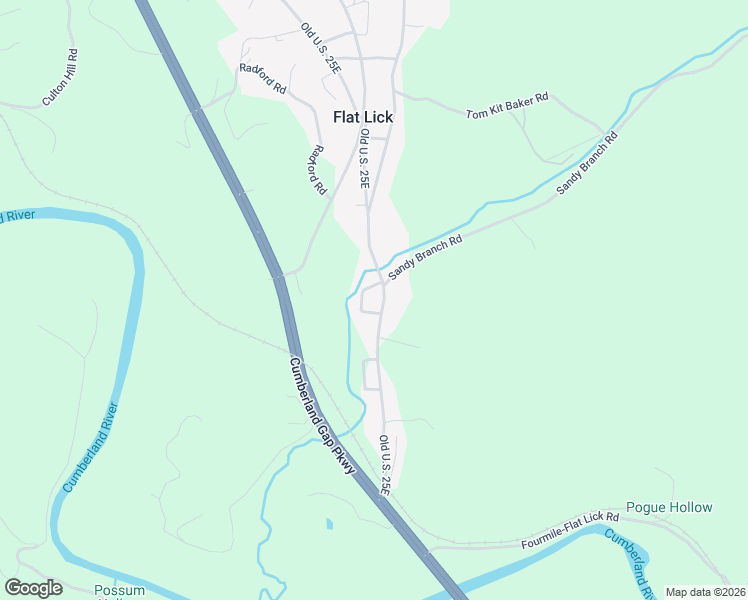 map of restaurants, bars, coffee shops, grocery stores, and more near 1777 Evergreen Road in Flat Lick
