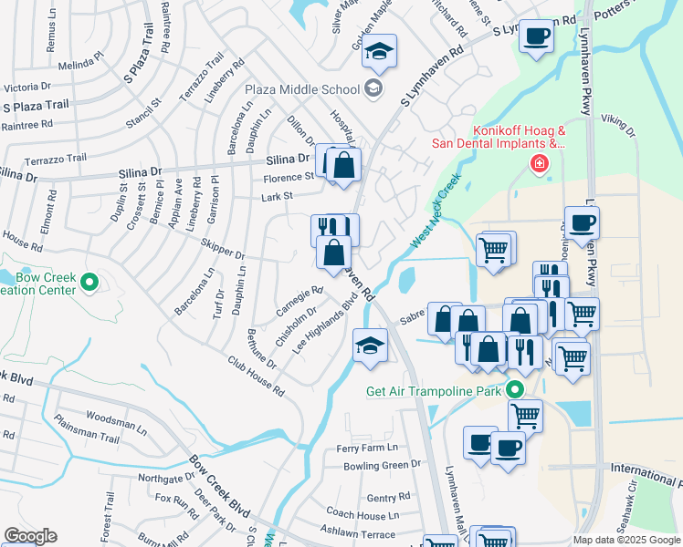 map of restaurants, bars, coffee shops, grocery stores, and more near 475 South Lynnhaven Road in Virginia Beach