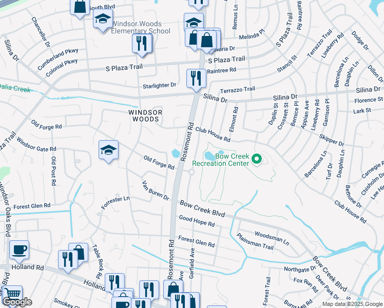 map of restaurants, bars, coffee shops, grocery stores, and more near 528 South Rosemont Road in Virginia Beach