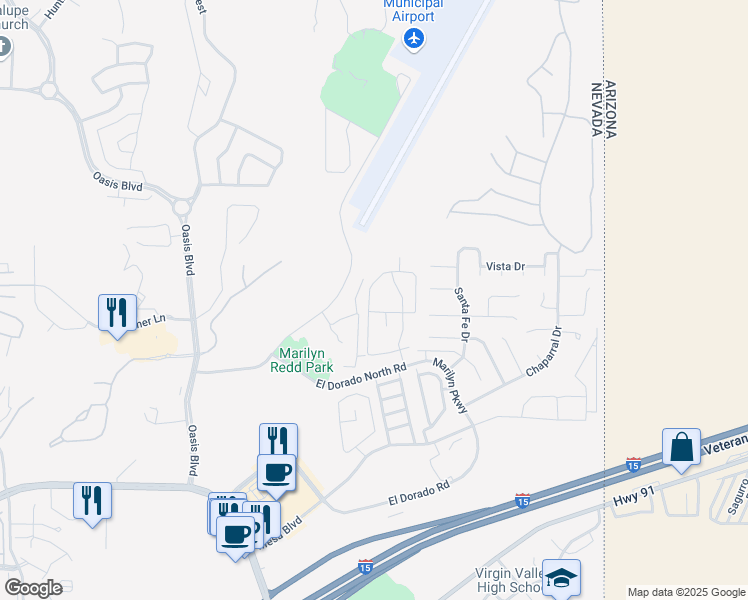 map of restaurants, bars, coffee shops, grocery stores, and more near 907 Mesquite Springs Drive in Mesquite