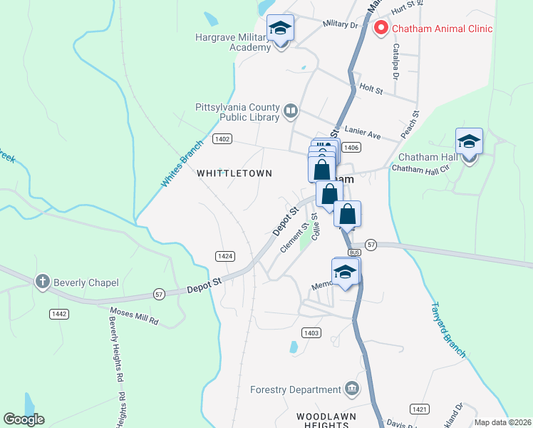 map of restaurants, bars, coffee shops, grocery stores, and more near 21 Ridge Street in Chatham