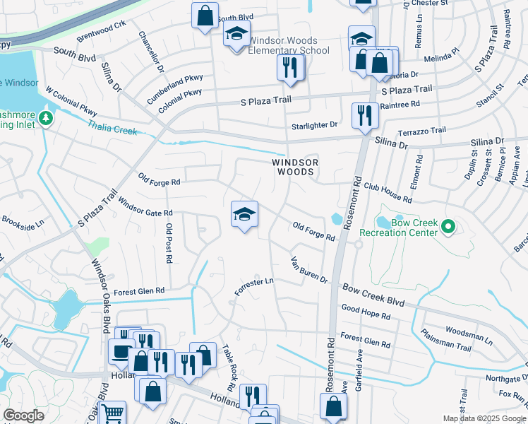 map of restaurants, bars, coffee shops, grocery stores, and more near 3741 Old Forge Road in Virginia Beach