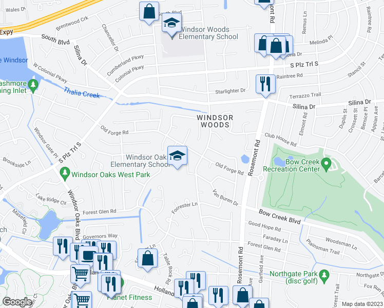 map of restaurants, bars, coffee shops, grocery stores, and more near 3741 Old Forge Road in Virginia Beach