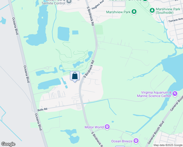 map of restaurants, bars, coffee shops, grocery stores, and more near 510 South Birdneck Road in Virginia Beach