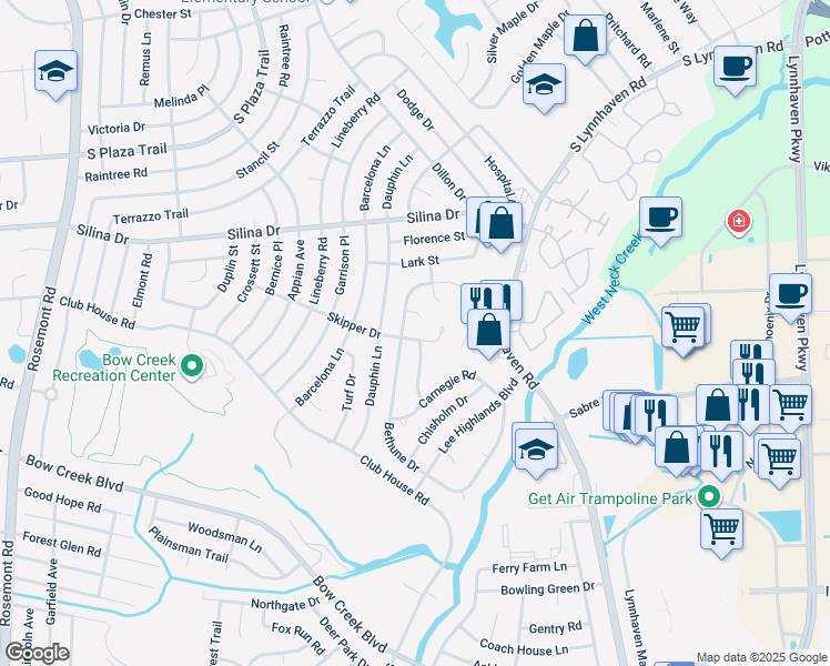 map of restaurants, bars, coffee shops, grocery stores, and more near 3284 Skipper Drive in Virginia Beach