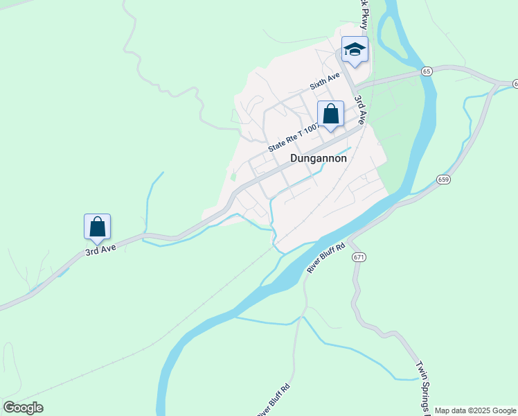 map of restaurants, bars, coffee shops, grocery stores, and more near 237 Ohio Street in Dungannon