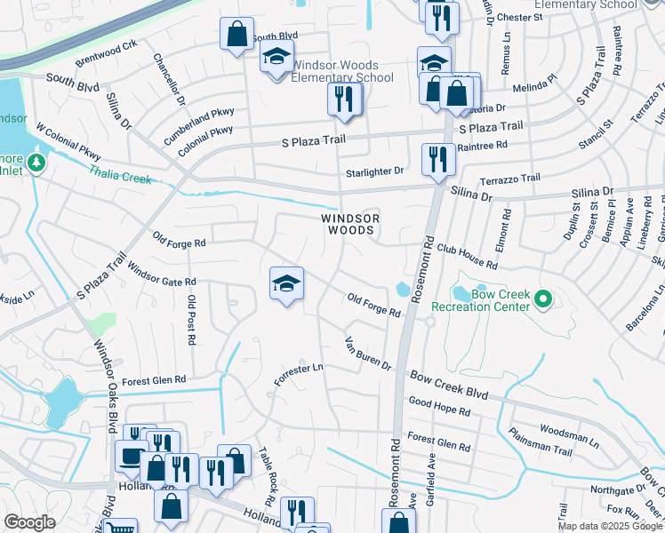 map of restaurants, bars, coffee shops, grocery stores, and more near 445 Presidential Boulevard in Virginia Beach