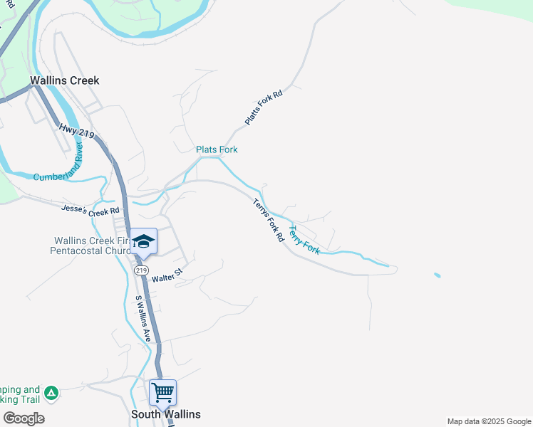 map of restaurants, bars, coffee shops, grocery stores, and more near 127 Grammer Lane in Wallins Creek