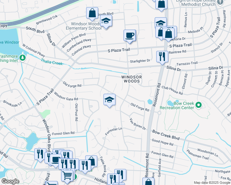 map of restaurants, bars, coffee shops, grocery stores, and more near 424 Old Forge Court in Virginia Beach