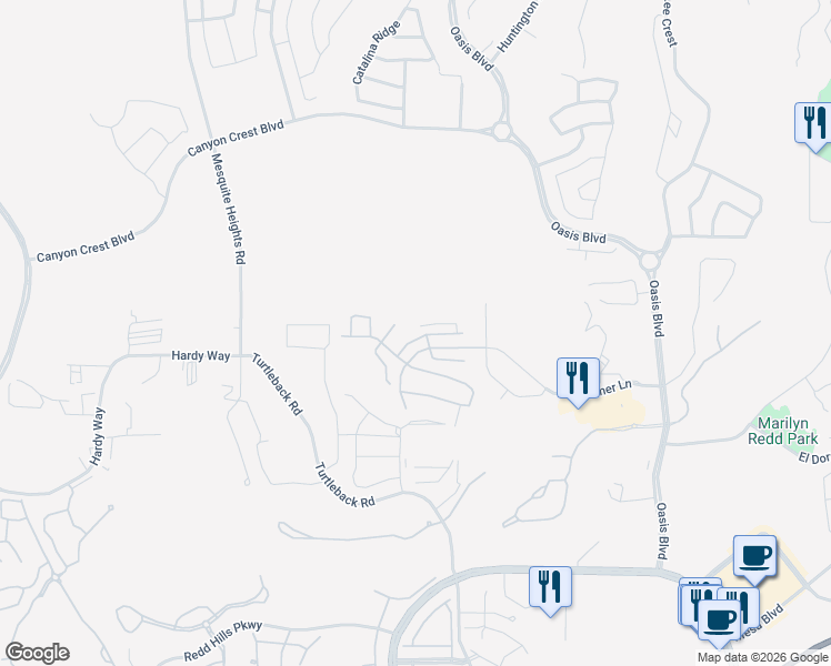 map of restaurants, bars, coffee shops, grocery stores, and more near 980 Diamond Circle in Mesquite