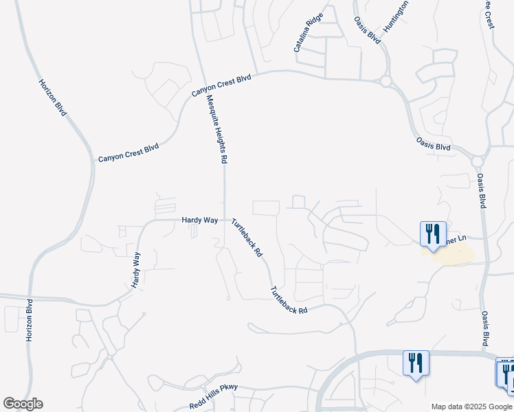 map of restaurants, bars, coffee shops, grocery stores, and more near 566 Tortuga Way in Mesquite