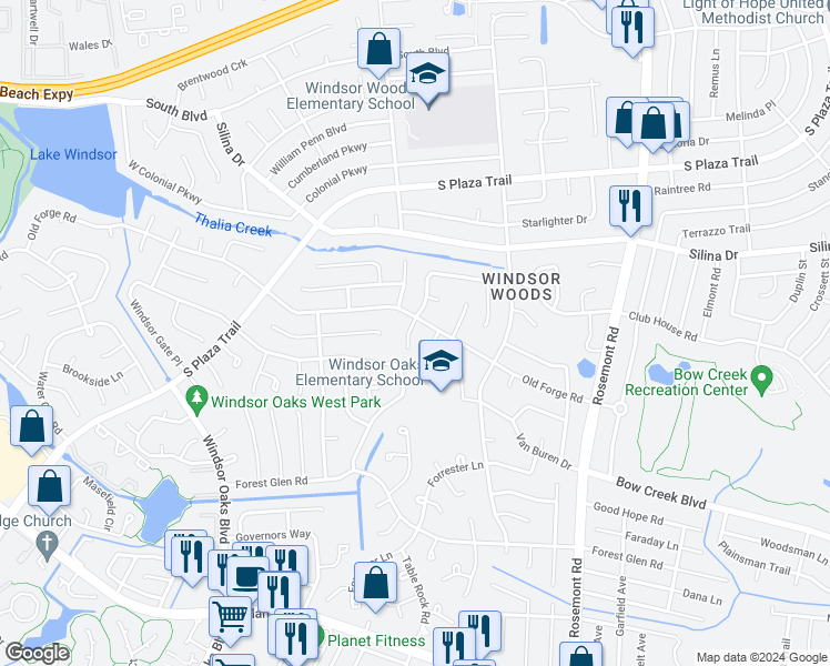 map of restaurants, bars, coffee shops, grocery stores, and more near 504 South Kings Point Road in Virginia Beach