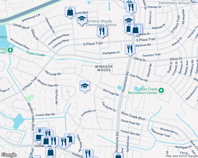 map of restaurants, bars, coffee shops, grocery stores, and more near 441 Presidential Boulevard in Virginia Beach