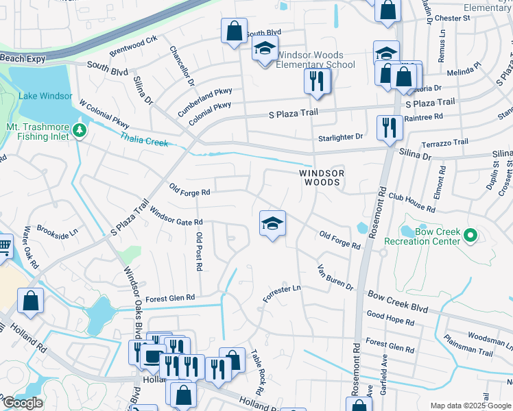 map of restaurants, bars, coffee shops, grocery stores, and more near 500 South Kings Point Road in Virginia Beach