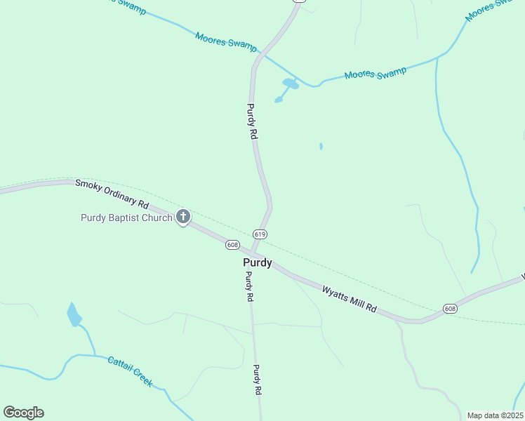 map of restaurants, bars, coffee shops, grocery stores, and more near 9120 Purdy Road in Jarratt
