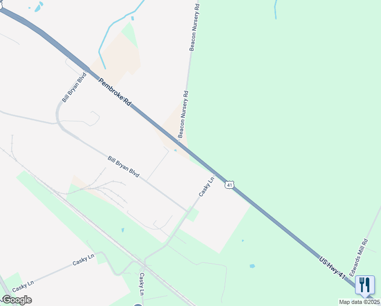 map of restaurants, bars, coffee shops, grocery stores, and more near 3605 Pembroke Road in Hopkinsville
