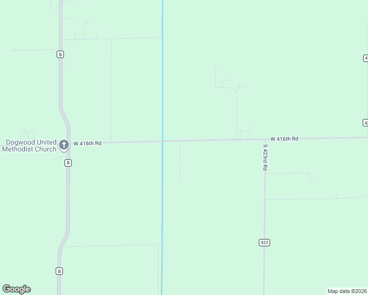 map of restaurants, bars, coffee shops, grocery stores, and more near 2439 West 416th Road in East Prairie