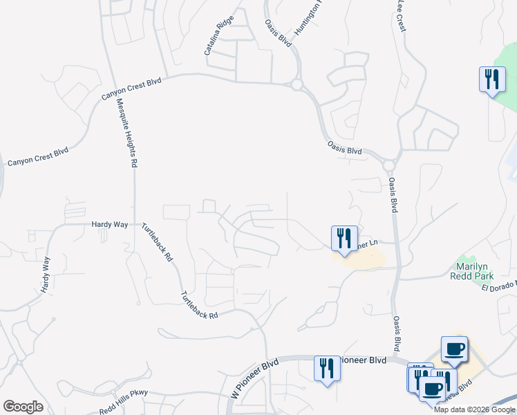map of restaurants, bars, coffee shops, grocery stores, and more near 439 Ruby Circle in Mesquite