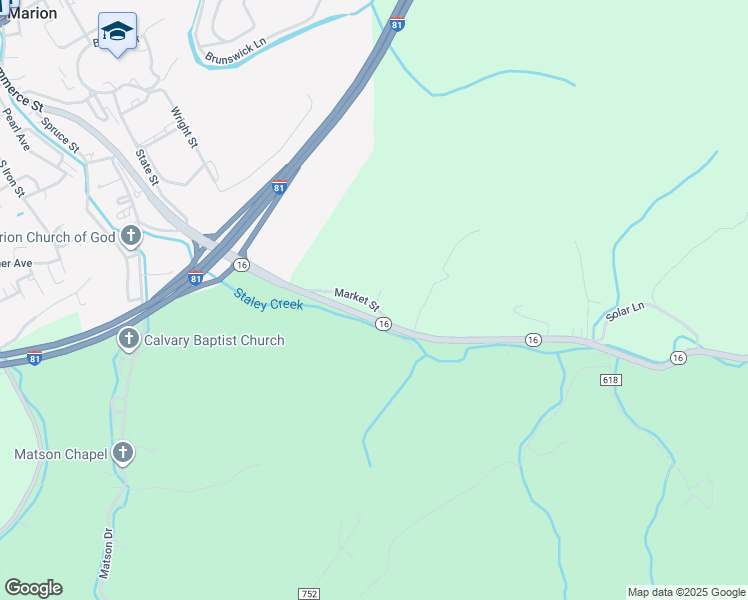 map of restaurants, bars, coffee shops, grocery stores, and more near 183 County Road 711 in Marion