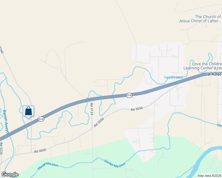 map of restaurants, bars, coffee shops, grocery stores, and more near 7 Road 3125 in Aztec