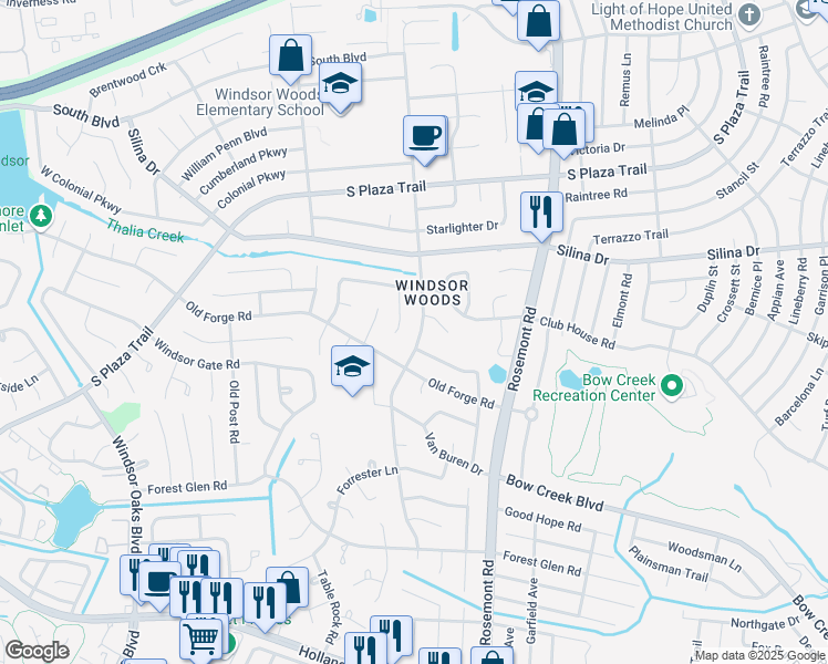 map of restaurants, bars, coffee shops, grocery stores, and more near 437 Presidential Boulevard in Virginia Beach