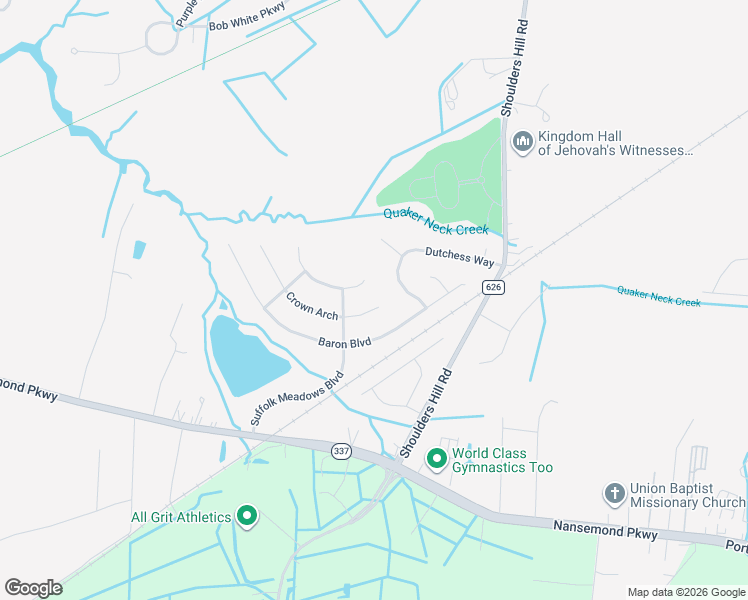 map of restaurants, bars, coffee shops, grocery stores, and more near 307 Crown Arch in Suffolk