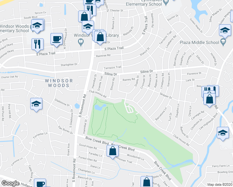 map of restaurants, bars, coffee shops, grocery stores, and more near 3517 Olympia Lane in Virginia Beach