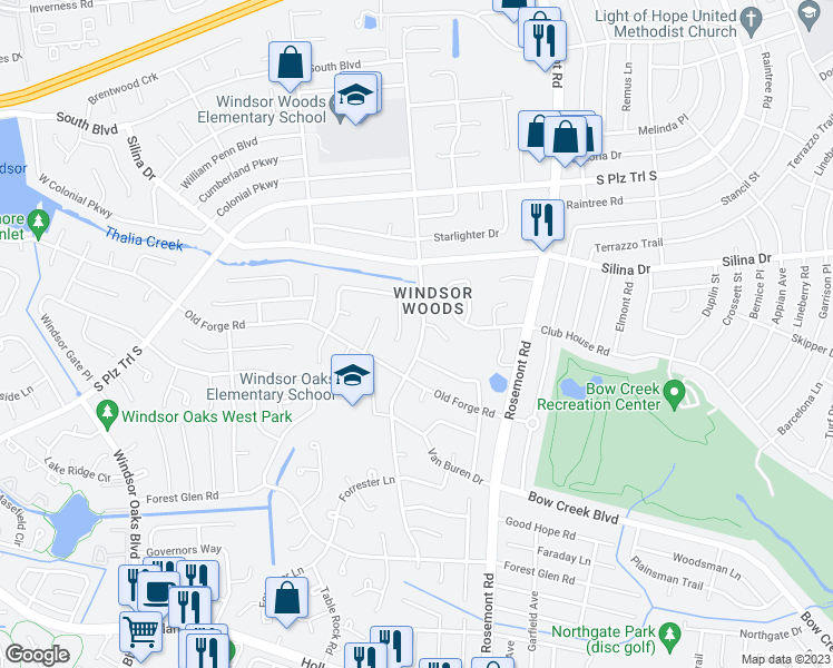map of restaurants, bars, coffee shops, grocery stores, and more near 433 Presidential Boulevard in Virginia Beach