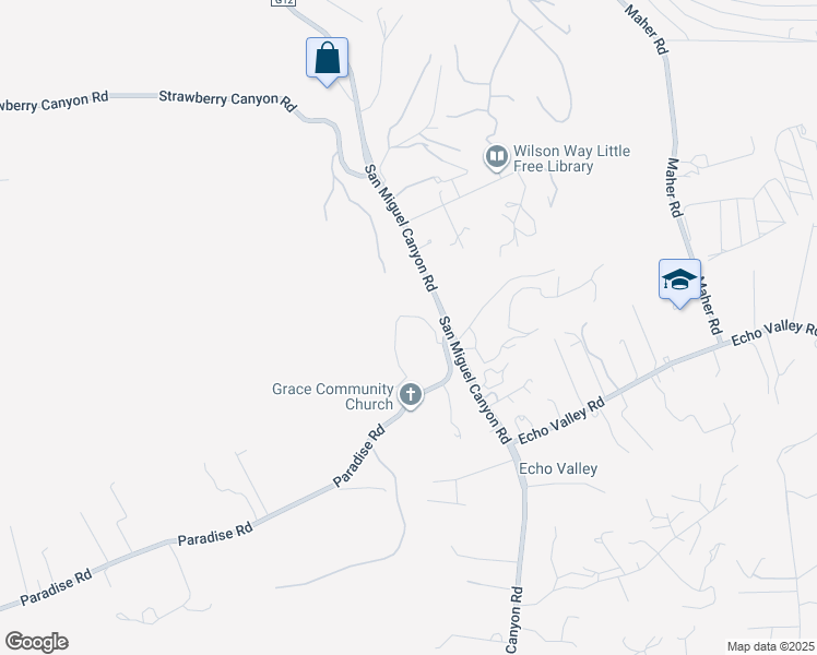 map of restaurants, bars, coffee shops, grocery stores, and more near 6020 Sherry Lee Lane in Salinas