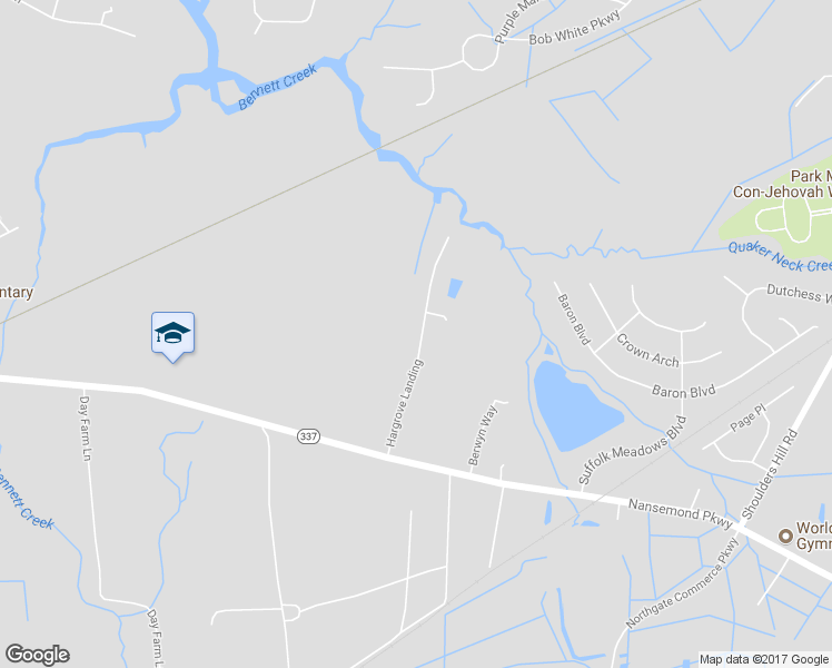 map of restaurants, bars, coffee shops, grocery stores, and more near 4025 Hargrove Landing in Suffolk