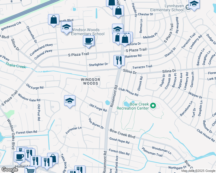 map of restaurants, bars, coffee shops, grocery stores, and more near 3687 Kings Point Road in Virginia Beach