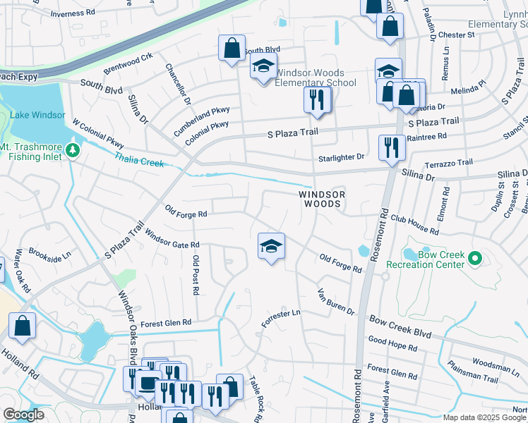 map of restaurants, bars, coffee shops, grocery stores, and more near 500 South Kings Point Road in Virginia Beach