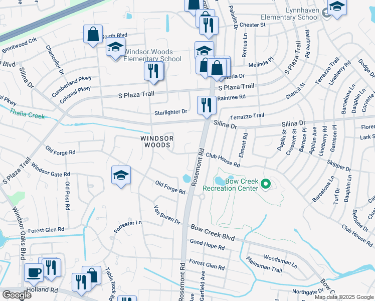 map of restaurants, bars, coffee shops, grocery stores, and more near 3687 Kings Point Road in Virginia Beach