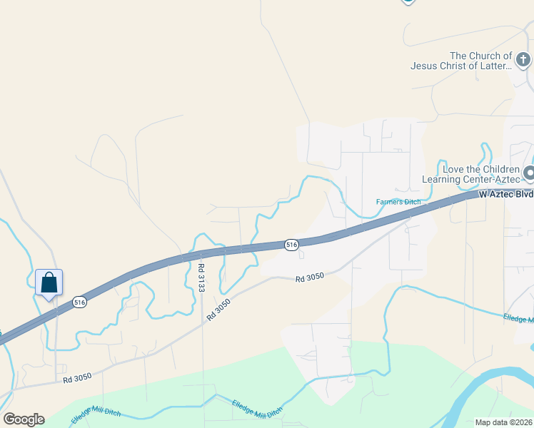 map of restaurants, bars, coffee shops, grocery stores, and more near 8 Road 3124 in Aztec