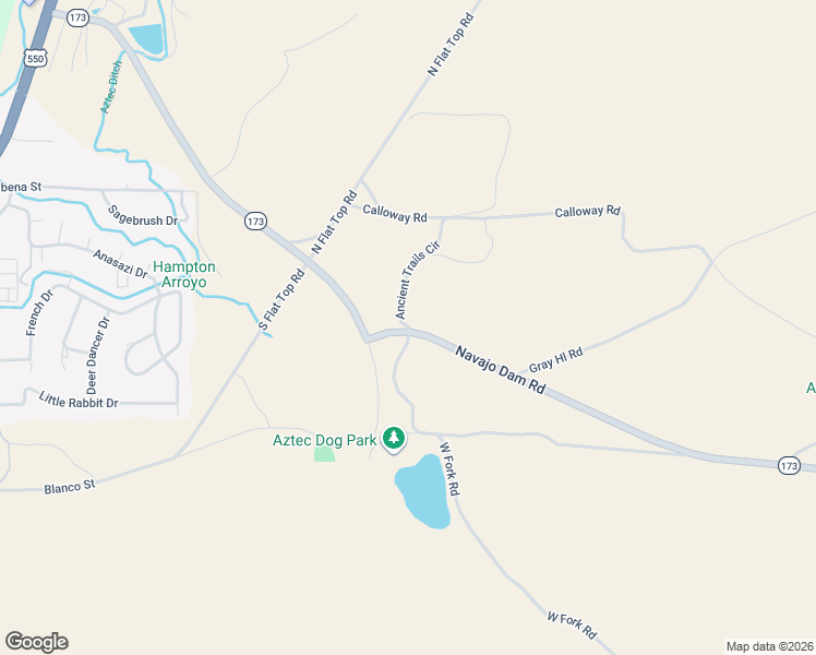 map of restaurants, bars, coffee shops, grocery stores, and more near 111 Ancient Trails Circle in Aztec