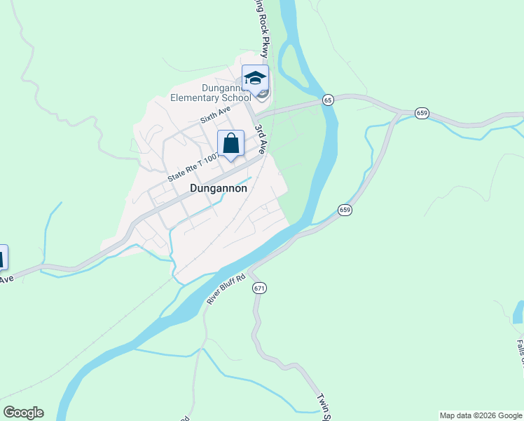 map of restaurants, bars, coffee shops, grocery stores, and more near 161 Waterford Avenue in Dungannon