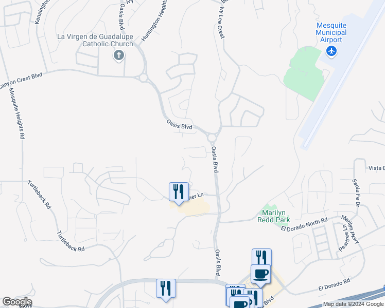 map of restaurants, bars, coffee shops, grocery stores, and more near 129 Parliament Point in Mesquite