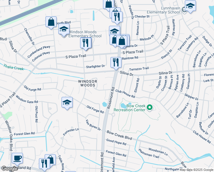 map of restaurants, bars, coffee shops, grocery stores, and more near 408 Loyalist Court in Virginia Beach