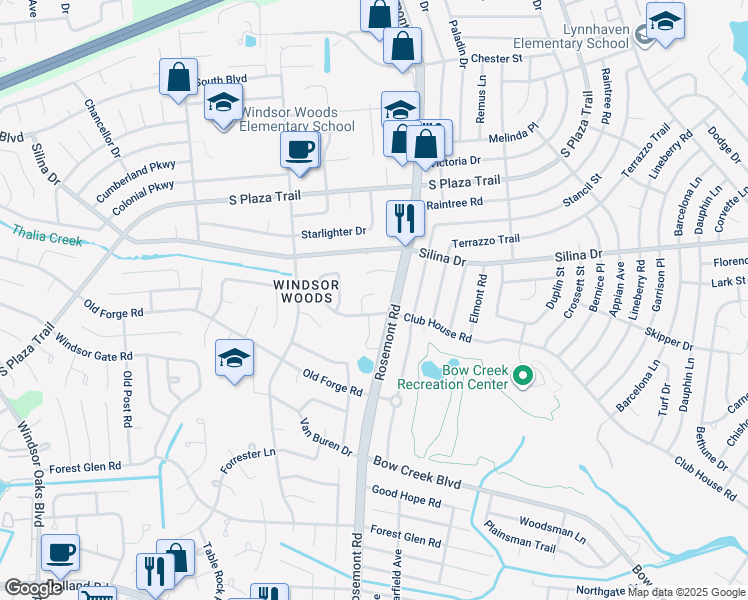 map of restaurants, bars, coffee shops, grocery stores, and more near 408 Loyalist Court in Virginia Beach
