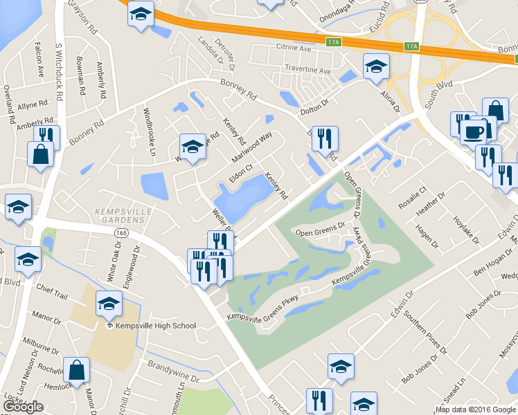 map of restaurants, bars, coffee shops, grocery stores, and more near 4638 Fern Oak Court in Virginia Beach