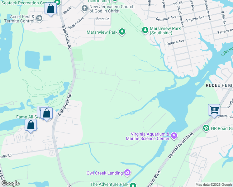map of restaurants, bars, coffee shops, grocery stores, and more near 1000 Fielding Lane in Virginia Beach