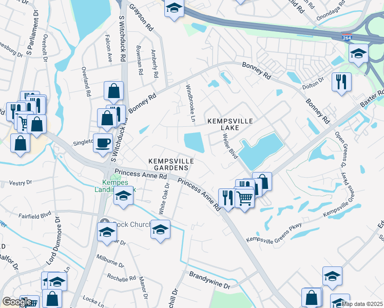 map of restaurants, bars, coffee shops, grocery stores, and more near 477 Englewood Drive in Virginia Beach