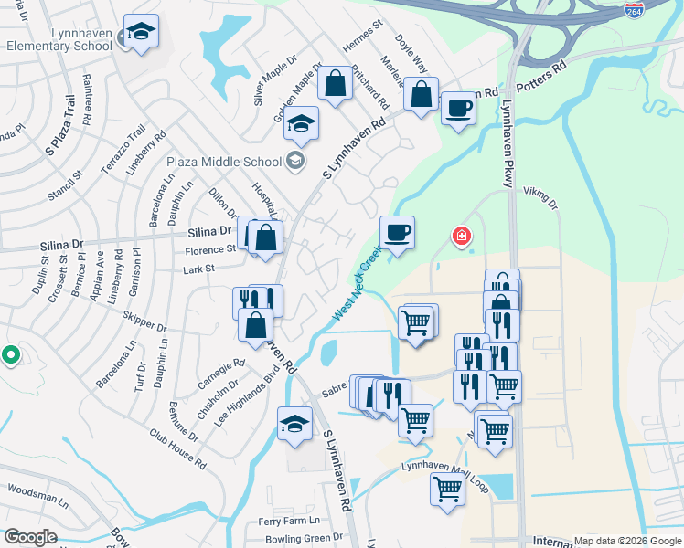 map of restaurants, bars, coffee shops, grocery stores, and more near 531 Pheasant Run in Virginia Beach