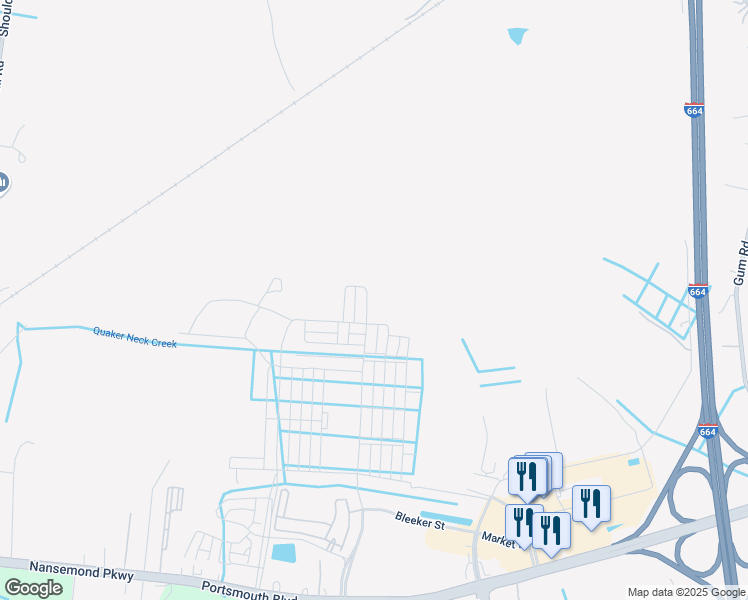 map of restaurants, bars, coffee shops, grocery stores, and more near 2321 Tybee Loop in Chesapeake