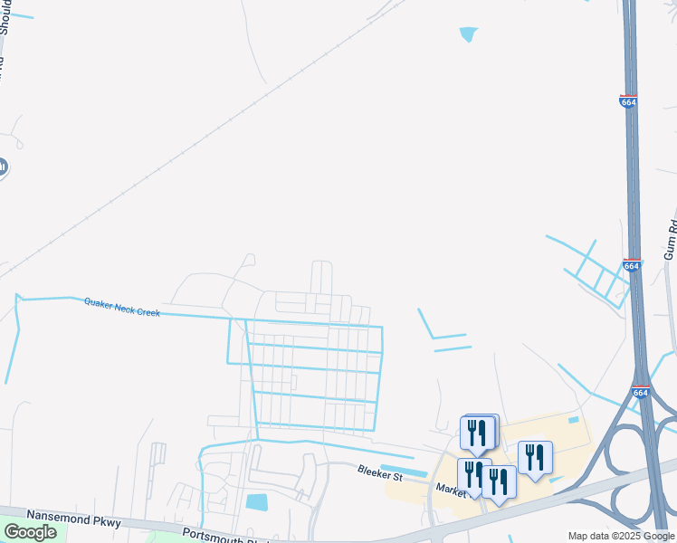 map of restaurants, bars, coffee shops, grocery stores, and more near 2321 Tybee Loop in Chesapeake
