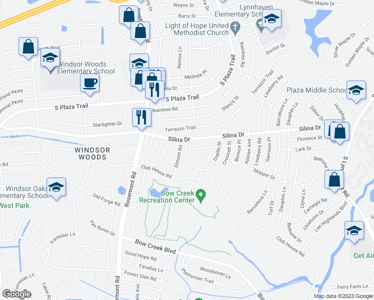 map of restaurants, bars, coffee shops, grocery stores, and more near 409 Ludwick Lane in Virginia Beach