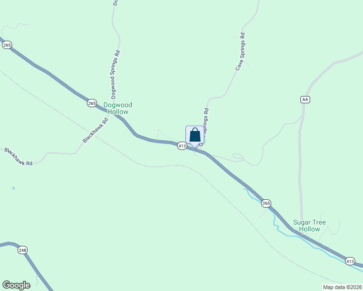 map of restaurants, bars, coffee shops, grocery stores, and more near 33150 State Highway 265 in Galena