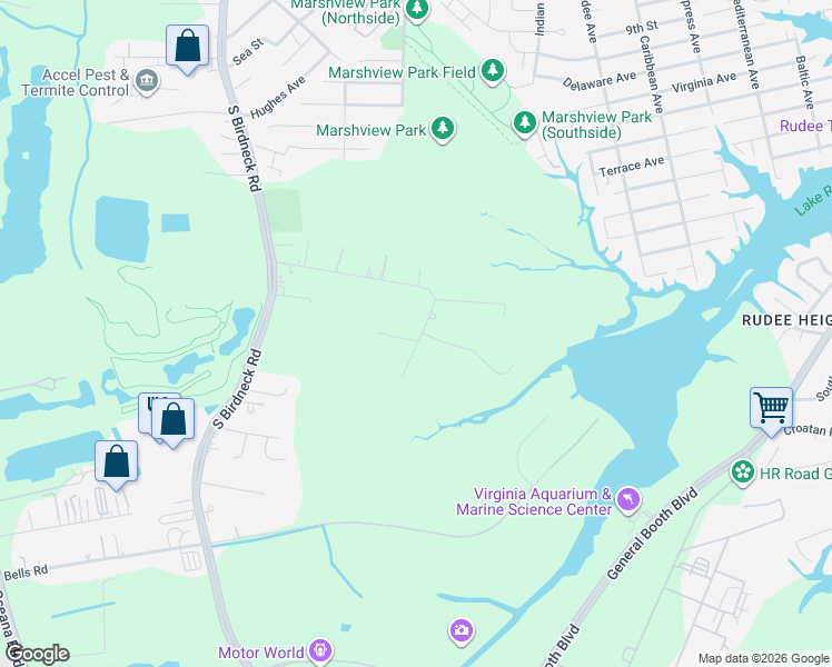 map of restaurants, bars, coffee shops, grocery stores, and more near 1000 Fielding Lane in Virginia Beach