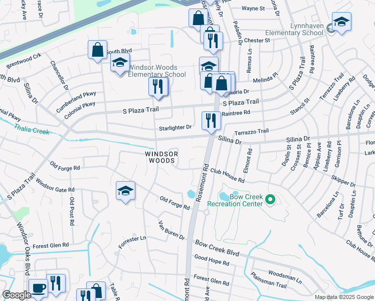 map of restaurants, bars, coffee shops, grocery stores, and more near 3625 Kingdom Court in Virginia Beach